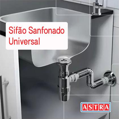 Imagem de Sifão Copo Sanfonado Flexível Tubo Cromado Astra Kit C/3