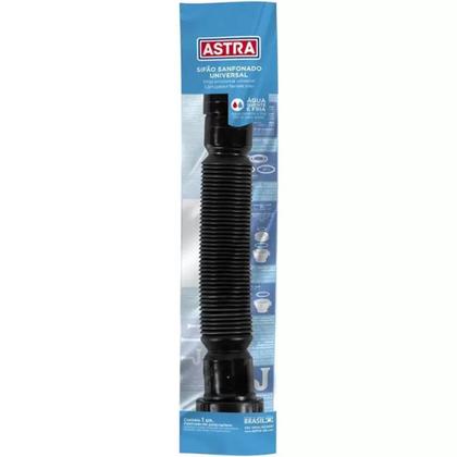 Imagem de Sifão Extensível Sanfonado Plástico Universal Preto - Astra