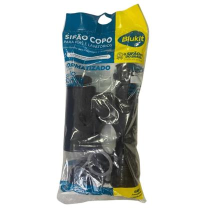 Imagem de Sifão Sanfonado Com Copo Para Lavátorio PVC Black (Preto)