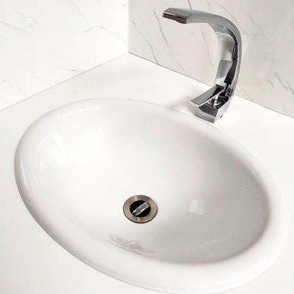 Imagem de Sifão Sanfonado Universal Plastico Branco e Valvula 1 ¼ Para Tanque Tampa Giratoria Kit Ralo De Pia Inox Para Lavatorio E Sifao PVC Flexível