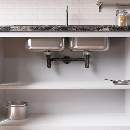 Imagem de Sifão Tubo Extensivo Duplo Blukit Universal C/ Canopla 70cm