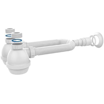 Imagem de Sifão Universal Com Copo Duplo Para Tanque Pias Bojos Cubas