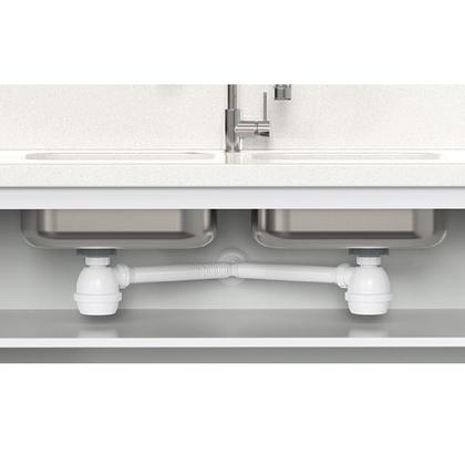 Imagem de Sifão Universal Com Copo Duplo Para Tanque Pias Bojos Cubas