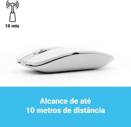 Imagem de Silêncio e Conforto: Kit Teclado Mouse Sem Fio Slim Wireless Silencioso e Macio - Conecte-se com Estilo