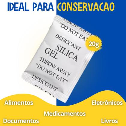 Imagem de Sílica Gel 20g Kit com 50 Unidades Proteção, Conservação e Controle de Umidade
