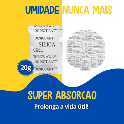 Imagem de Sílica Gel 20g Kit com 50 Unidades Proteção, Conservação e Controle de Umidade