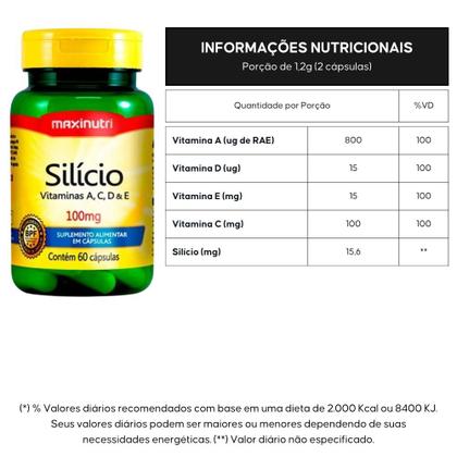 Imagem de Silício 100% IDR + Vitaminas 60 cápsulas - Maxinutri