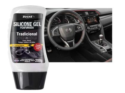 Imagem de Silicone Gel Painel BUCAS Perfumado Tradicional 200G Limpa Hidrata Protege Lubrifica e Dá
