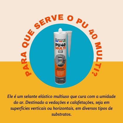 Imagem de Silicone PU40 Cinza Adesivo Cola Vedação Barone 400g Multiuso