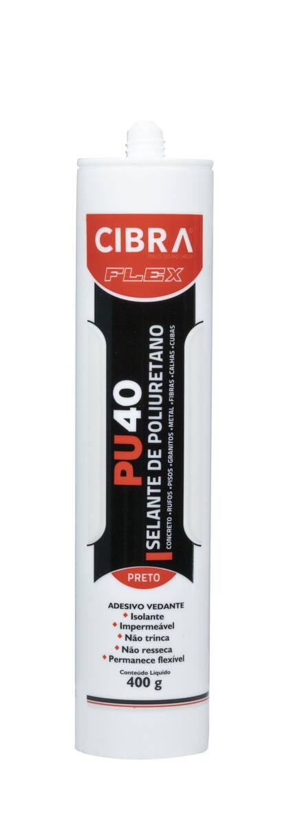 Imagem de Silicone Selante Cola Poliuretano PU40 Preto 400g - CIBRA