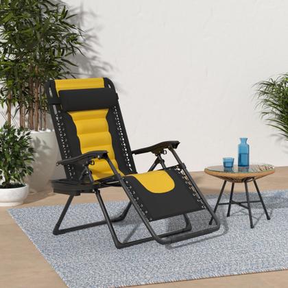 Imagem de Silla de Gravedad Cero Mejor Opción Productos Sobredimensionada Negra/Amarilla