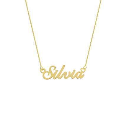 Imagem de Silvia colar de nome folheado a ouro