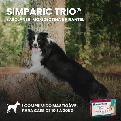 Imagem de Simparic TRIO Cão 10,1 a 20kg Vermífugo Pulga Carrapato 1com Quantidade:1comp