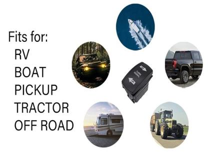 Imagem de Sinal de mudança de direção do interruptor oscilante LED verde 4 pinos 12V/24V IP68