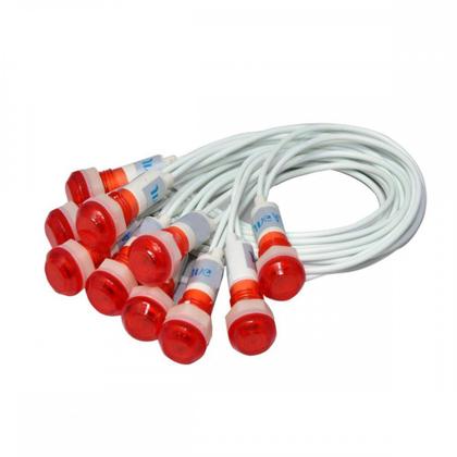 Imagem de Sinaleiro Jng Com Rabicho Plr108 220V Vermelho 52158 - Kit C/10
