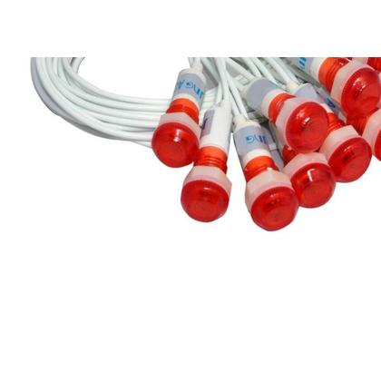 Imagem de Sinaleiro Jng Com Rabicho Plr108 220V Vermelho 52158 - Kit C/10