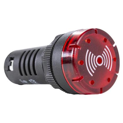 Imagem de Sinaleiro Sonoro 22mm Led 24Vca/CC Vermelho - Metaltex