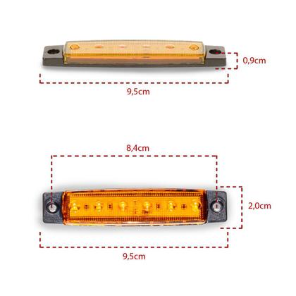 Imagem de Sinalizador Lanterna Delimitadora 6 Leds 12V 24V Ambar