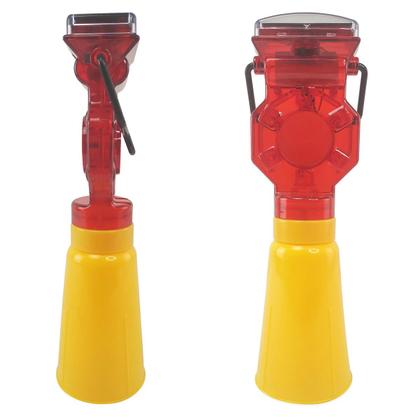 Imagem de Sinalizador Solar Viario Cone Kit 10 Uni Iluminaçao Rua Rodovia Estrada Chuva Evita Acidentes Estacionamento Segurança