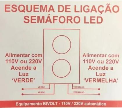 Sinalizador Toller Semaforo Portão Automático 16 Leds Bivolt Imagem de Sinalizador Toller Semaforo Portão Automático 16 Leds Bivolt