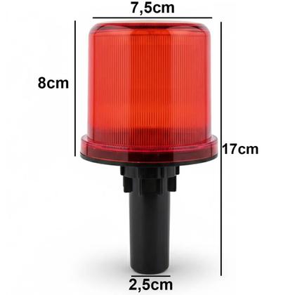 Imagem de Sinalizador Viario Solar Kit 3 Cone Sinalizaçao Transito Estrada Alerta Rodovia Obra Emergencia Aviso Acidentes