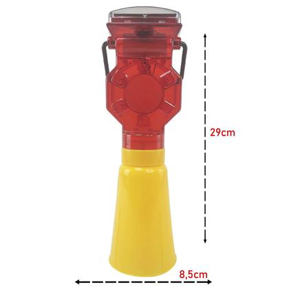 Imagem de Sinalizador Viario Solar Kit 6 Uni Cone Rodovia Rua Estrada Iluminaçao Evita Acidentes Segurança Chuva Estacionamento Manobra Baliza