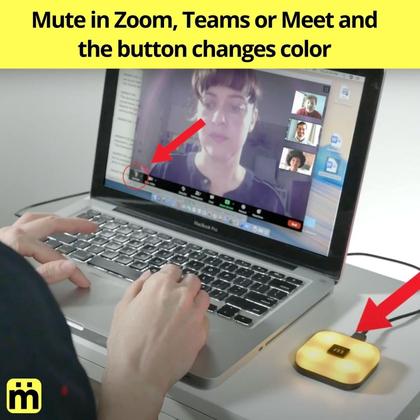 Imagem de Sincronização de áudio com botão USB Mute para Zoom, Teams e Meet