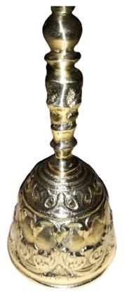 Imagem de  Sino De Mão Em Bronze Decorado Garçom Jantares Presentes Som
