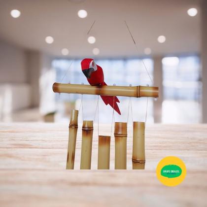 Imagem de Sino dos Ventos Bambu Som da Natureza 60cm