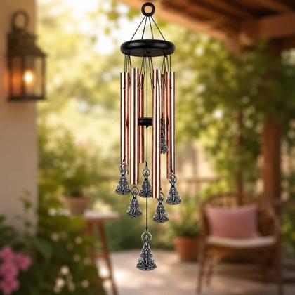 Imagem de Sino Dos Ventos Nossa Senhora Aparecida Decorativo Metal Melodia Relaxante Para Jardim