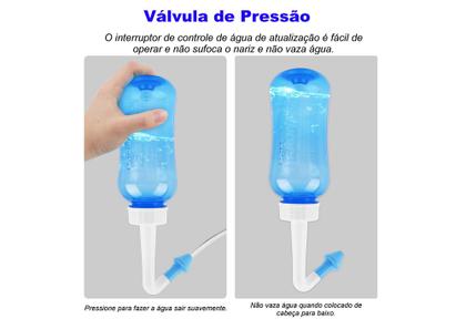 Imagem de Sinusite Higienizador Ducha Nasal Lavador Lavagem Portátil - 300ml Crianças e Adultos