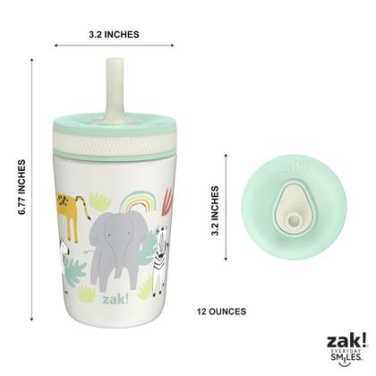 Imagem de Sippy Cup Zak Designs Kelso 350ml com isolamento a vácuo - Safari