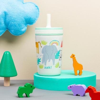 Imagem de Sippy Cup Zak Designs Kelso 350ml com isolamento a vácuo - Safari