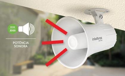 Imagem de Sirene 9v a 15v Para Alarme Cerca Elétrica Sistemas de Segurança Externa Branca Intelbras 120DB Sir 3000
