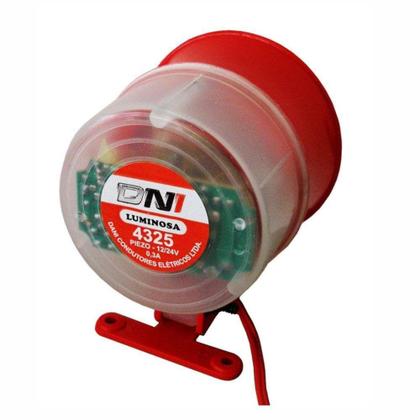 Imagem de Sirene de Alarme Bivolt com Sinalizador - Residencial e Incêndio - DNI 4325