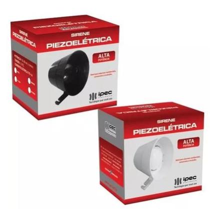 Imagem de Sirene Digital Branca IPEC - Potência e Segurança para Seu Sistema de Alarme