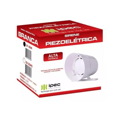 Imagem de Sirene Digital Branca IPEC - Potência e Segurança para Seu Sistema de Alarme