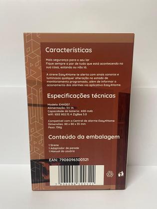 Imagem de Sirene indoor zigbee easy4home (necessita de gateway zigbee)