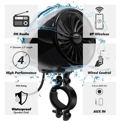 Imagem de Sistema Amplificador GoHawk TJ4-R 4 Full Range Bluetooth Preto