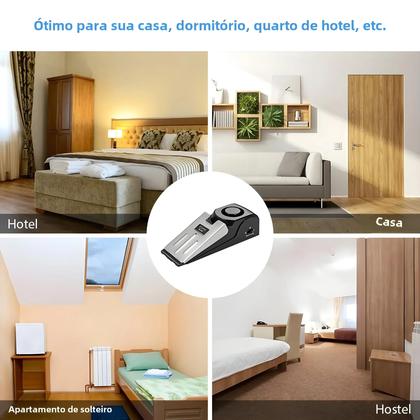 Imagem de Sistema de Alarme de Porta Sem Fio - 2 Pacotes Portáteis com Alto Decibel - Anti-Roubo