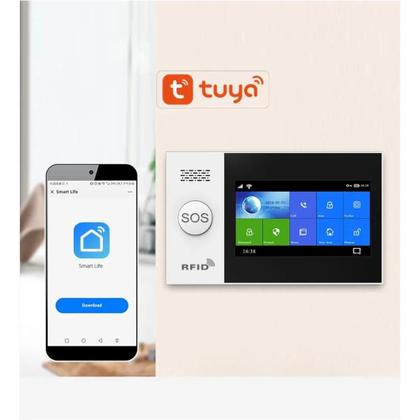 Imagem de Sistema De Alarme De Segurança Residencial Sem Fio WiFi GSM Com Detector De Movimento Tuya APP