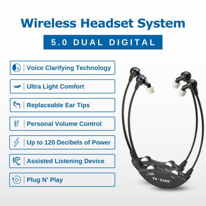 Imagem de Sistema de fone de ouvido sem fio para TV  EARS 5.0 Dual Digital para TV