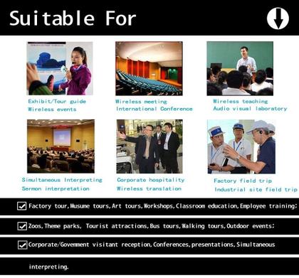 Imagem de Sistema de guia turístico sem fio EXMAX ATG-100T, alcance de 110V 20-30m