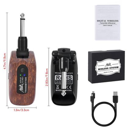 Imagem de Sistema de Guitarra Sem Fio AKLOT 2.4GHz - Transmissor e Receptor