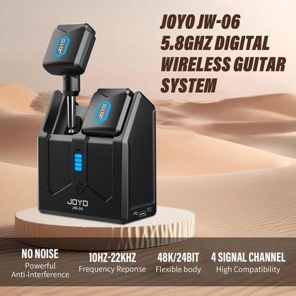 Sistema de Guitarra Sem Fio JOYO JW-06 5.8GHz com Caixa de