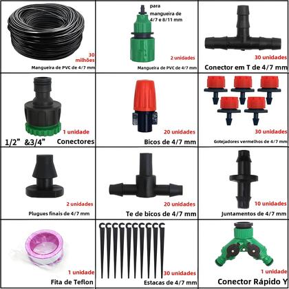 Imagem de Sistema de Irrigação por Gotejamento Automático - Kit para Jardim com Economia de Água