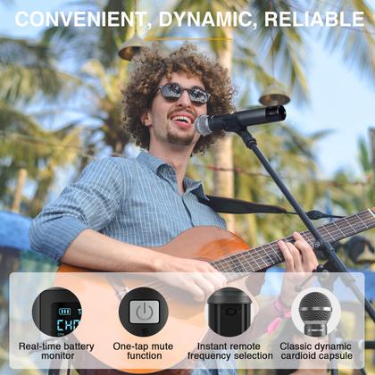 Imagem de Sistema de microfone sem fio Phenyx Pro PDP-2-1H1B com microfone