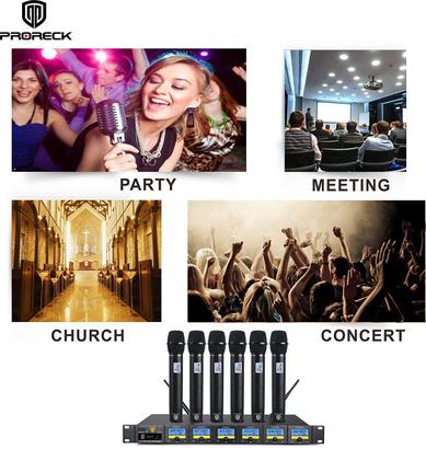 Imagem de Sistema de microfone sem fio PRORECK MX66 UHF de 6 canais com 6 microfones