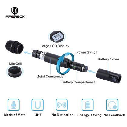 Imagem de Sistema de microfone sem fio PRORECK MX66 UHF de 6 canais com 6 microfones