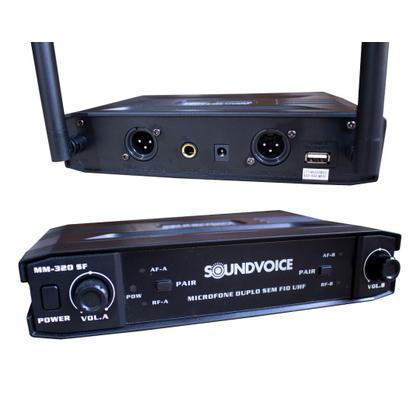 Imagem de Sistema de Microfone Soundvoice MM-320 Duplo Sem Fio UHF